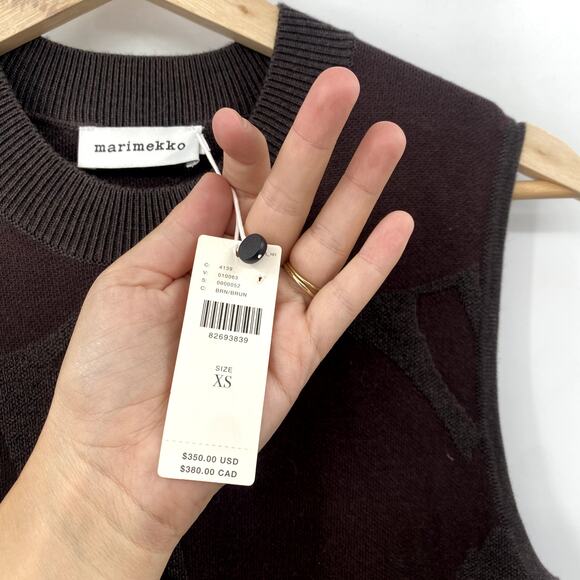 Marimekko Brown floral knit sleeveless tunic NWT - Picture 5 of 8